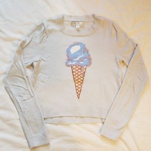 LC Lauren Conrad Ice Cream Cropped Sweater